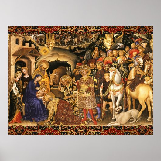 AANBIDDING DER WIJZEN Gentile Da Fabriano, Kerstm Poster (Voorkant)