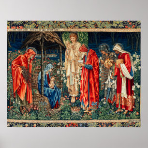 AANBIDDING DER WIJZEN Morris,Burne-Jones Kerstmis Poster