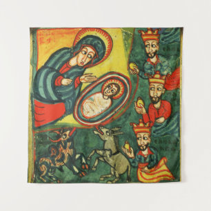 AANBIDDING DER WIJZEN, OERKERST Christmas Wandkleed