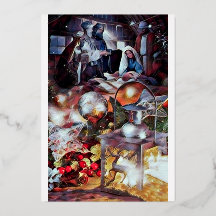 Aanbidding - Moderne Religieuze Kerst Kaart