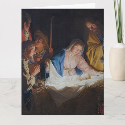 Aanbidding van de herders - Honthorst - Kerstmis Kaart (Voorkant)