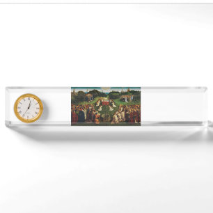 Aanbidding van het Lam door Jan van Eyck Naambordje