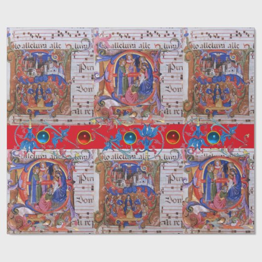 AANBIDDING VAN MAGI KOORMUZIEK KERSTPERKAMENT CADEAUPAPIER (Vlak)