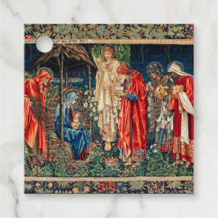 AANBIDDING VAN MAGI Morris, Burne-Jones Rechthoeki Bedankjes Labels