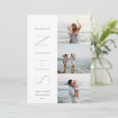 Aanbieding | Modern 3 Foto Collage Hanukkah Feestdagenkaart (Staand voorkant)