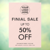 Aanbieding Uitverkoop Blush Roze Raamsticker (Vel 3)