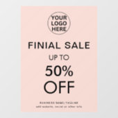 Aanbieding Uitverkoop Blush Roze Raamsticker (Vel)