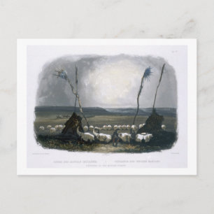 Aanbieding van de Mandan Indians, bord 14 van Volu Briefkaart