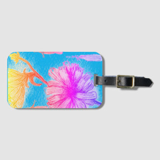 Aanbiedingen van mijn originele florale schilderij bagagelabel