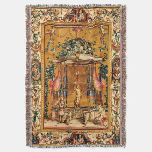 Aanbod aan Bacchus Antiek Franse Tapestry Print Deken