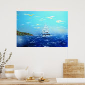 Aanbrengen in Drake's Bay Poster (Keuken)