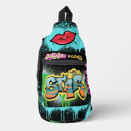 Aandacht alsjeblieft Elegant streetart spray Sling Bag