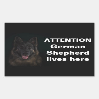 Aandacht Duitse herder woont hier Rechthoekige Sticker