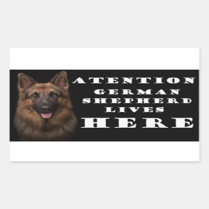 Aandacht Duitse herder woont hier sticker