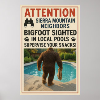 Aandacht Sierra Mountain Buren – Bigfoot Pool Poster