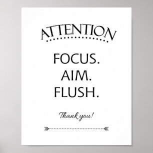 Aandacht voor Aim Flush Kinder badkamer Poster