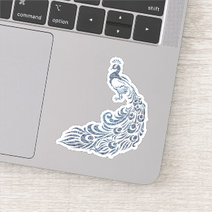 Aandacht voor De Tail Blue Peacock Sticker