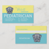 Aandachtkaart voor kinderarts met olifant afsprakenkaartje (Voorkant / Achterkant)