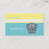 Aandachtkaart voor kinderarts met olifant afsprakenkaartje (Achterkant)