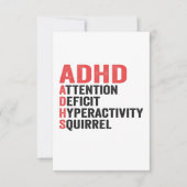 Aandachtstekort Hyperactiviteit Eekhoorn ADHD Cade Bedankkaart (Voorkant)