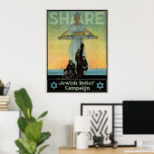 Aandeel - Joodse hulpcampagne Vintage Poster (Thuiskantoor)