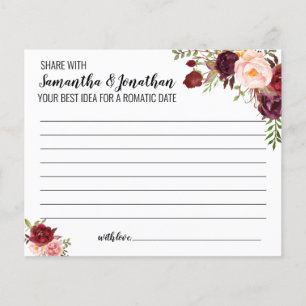 Aandeeldatum idea Marsala Flowers Vrijgezellenfees