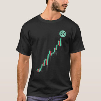  aandelengrafiek rimpel XRP-munten op de maan cr T-shirt