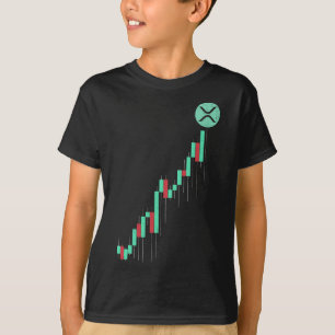 aandelengrafiek rimpel XRP-munten op de maan cr T-shirt