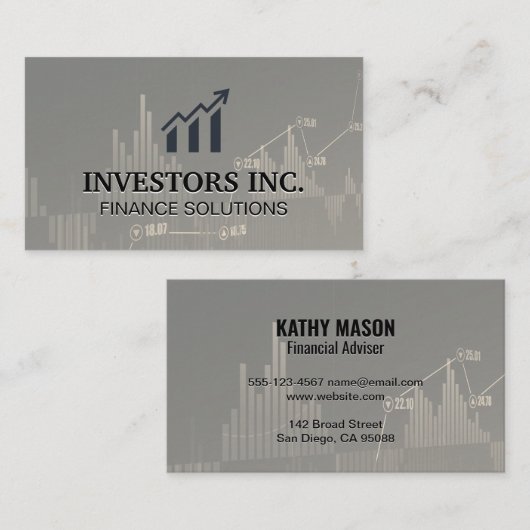 Aandelenmakelaar | Investeringen | Aandelenmarkt G Visitekaartje (Voorkant / Achterkant)