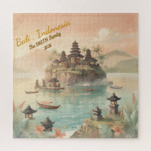 Aandenken aan een gezinsreis naar Bali, Indonesië Legpuzzel