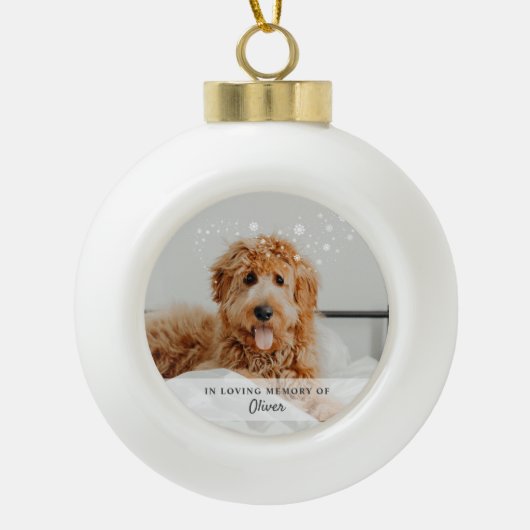 Aandenken aan hond huisdier foto keramische orname keramische bal ornament (Voorkant)