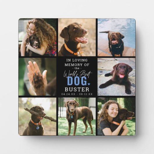 Aandenken 'Beste Hond Ter Wereld' In Loving Memory Fotoplaat (Voorkant)