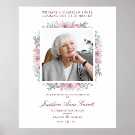 Aandenken Bruiloft Poster Foto Geliefden Roze Sh