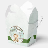Aandenken doos voor baby shower met aapje bedankdoosjes (Geopend)