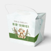 Aandenken doos voor baby shower met aapje bedankdoosjes (Achterkant)