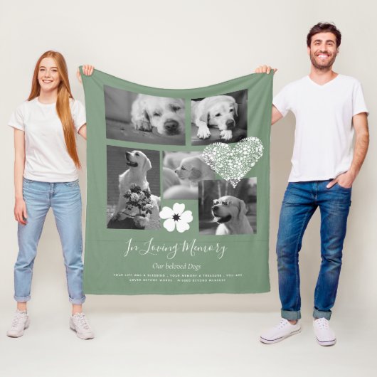 Aandenken Geschenk Herinneringshond met Gedicht Fleece Deken (In situ)