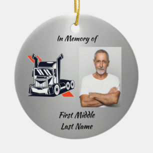 Aandenken Herdenking Semi-Truck Tractor-trailer Keramisch Ornament