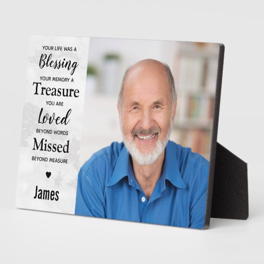 Aandenken met eigen foto familieherinnering fotoplaat (Zijkant)