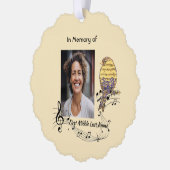 Aandenken Muziek Vogel Herinnering Ornament Kaart (Links)
