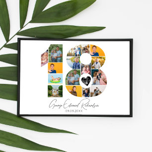 Aandenken Poster met Fotocollage voor 18e Verjaard