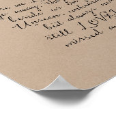Aandenken, rouwkaart, Rustic kraft Poster (Hoek)