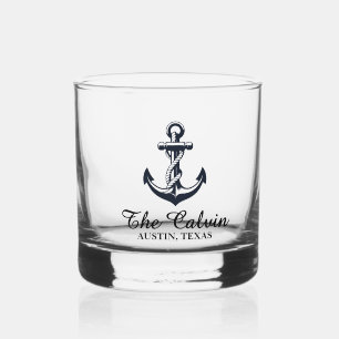Aandenken Schepen Anker Whisky Glas