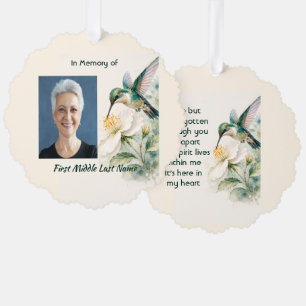 Aandenken Sieraad Kolibrie Witte Bloemen Ornament Kaart