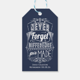 Aandenken ter herinnering aan uw pensioen cadeaulabel