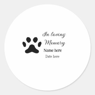 Aandenken ter liefdevolle herinnering voeg huisdie ronde sticker