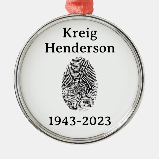 Aandenken! Vingerafdruk Memorial Circle Ornament (Voorkant)