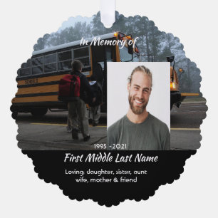 Aandenken voor chauffeur van schoolbus ornament kaart