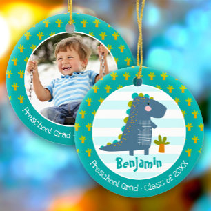 Aandenken voor eindexamen kleuterschool Blauwe Din Keramisch Ornament