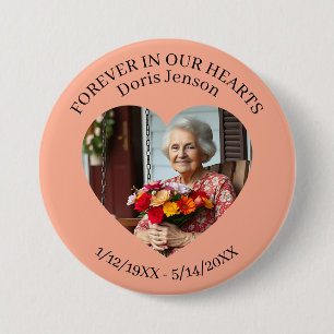 Aandenken voor herdenking of vigilie   Voor altijd Ronde Button 7,6 Cm