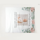 Aandenkenfoto Roze Pioen Rozen Herdenking Wandkleed (Voorkant (horizontaal))